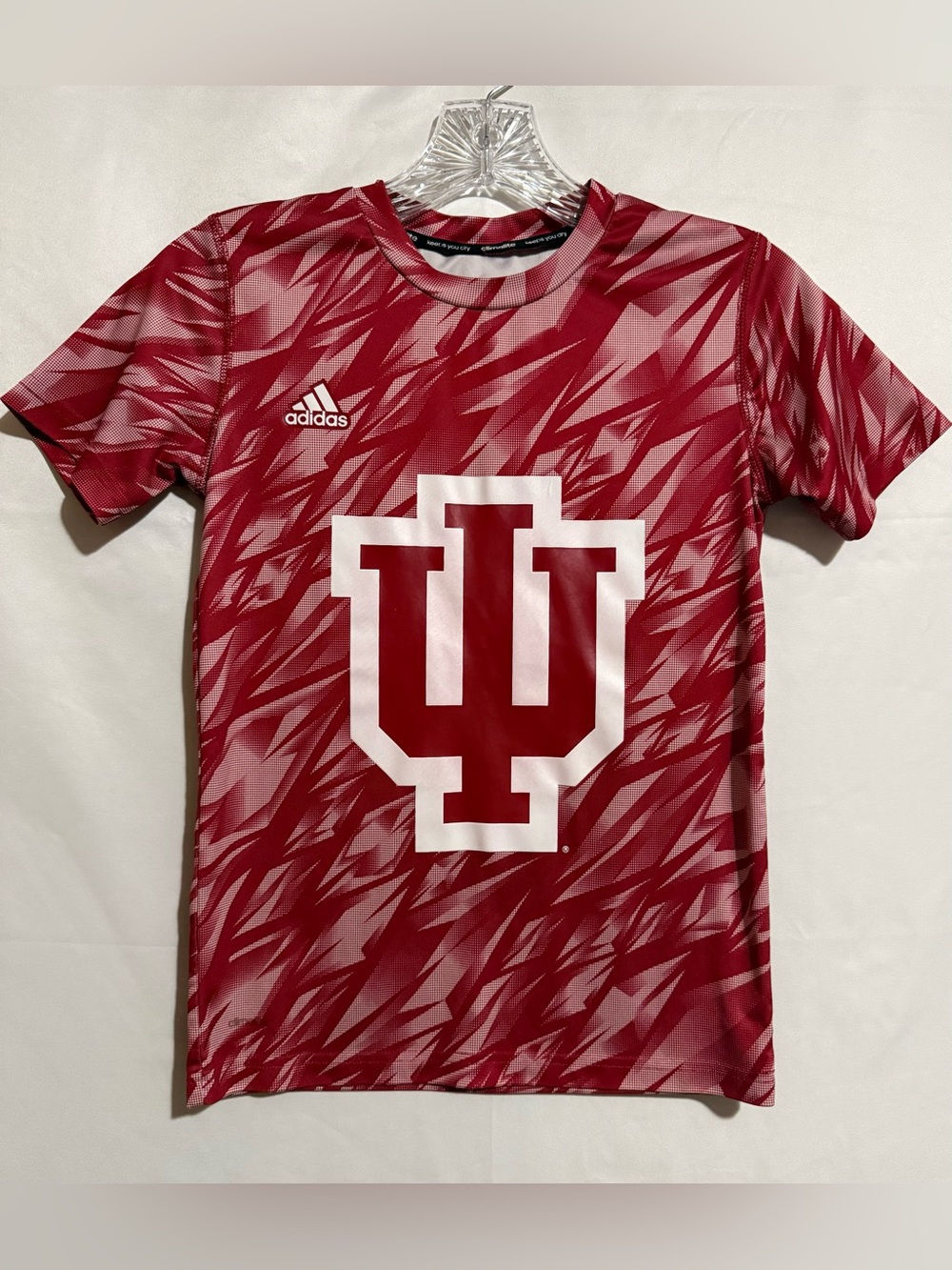 adidas Climalite Indiana Hoosiers Red/White Short Sleeve Shirt Youth Boys Size S